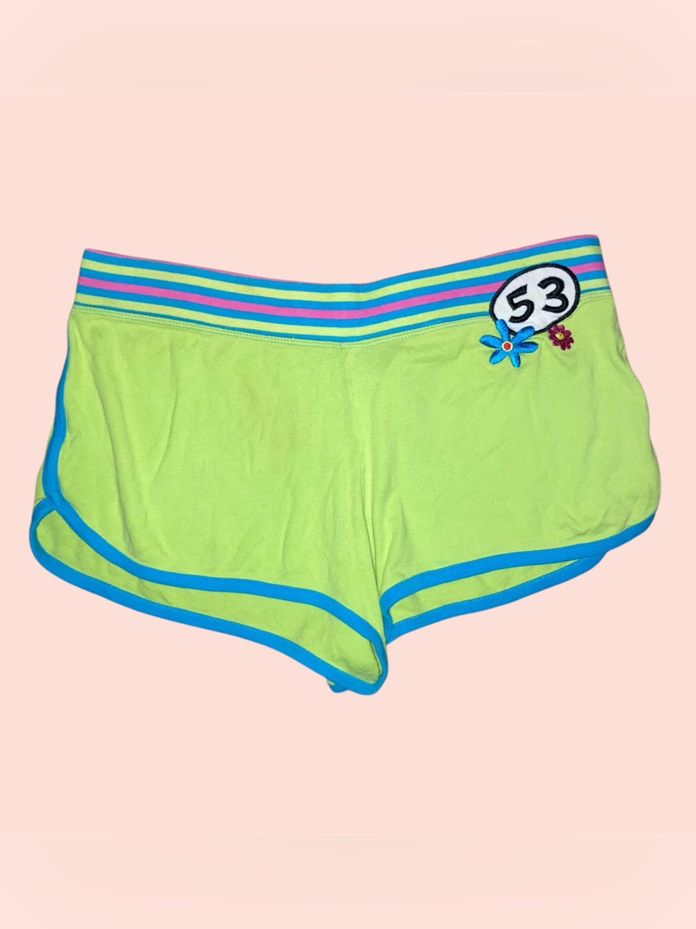 Vintage 2005 Disney Herbie Fully Loaded #53 Y2K Green Shorts